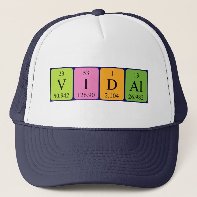 Vidal periodic table name hat (Front)