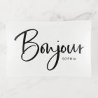 Bonjour | Élégant et moderne script français noir