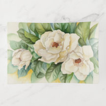 Fleurs Vintages de Magnolia Aquarelle Florale