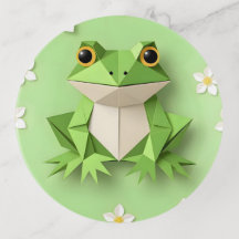 Grenouille en origami vert