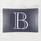 Monogramme personnalisé initial bleu foncé blanc