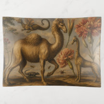 Peinture à l'huile animale botanique fantaisie vin