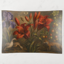 Peinture à l'huile de jardin botanique vintage fau