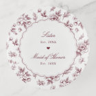 Plat à Bague Demoiselle d'Honneur Élégant Floral B