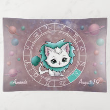 Zodiac Leo Cute Chat, Roue, Planètes, Astrologie