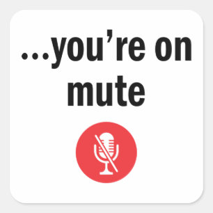 Video Call, You’re on mute, You’re on mute Square Sticker