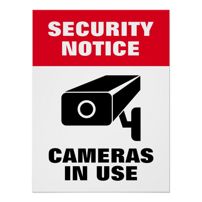 Video camera security notice poster sign (Front)