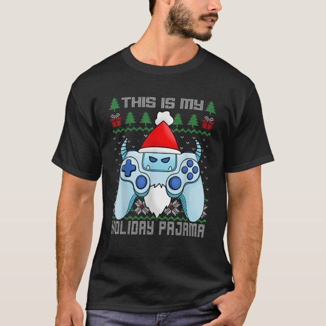 Video Christmas Gamer Xmas Gaming Men Boys Kids Yo T-Shirt (Front)