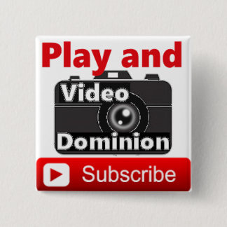 Video Dominion YouTube Subscribe and Play 2 Inch Square Button