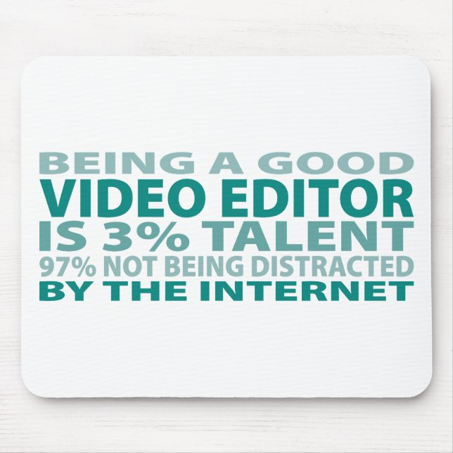 Video Editor 3% Talent Mouse Pad (Front)