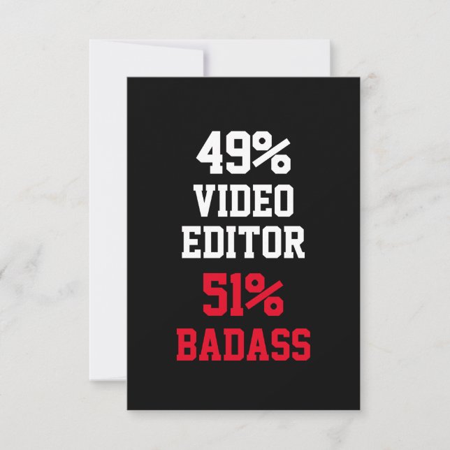 Video Editor Badass Card (Front)