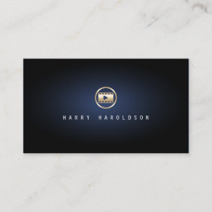 Video Editor Elegant Video Clip Icon Blue Glow Business Card