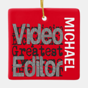 Video Editor Extraordinaire CUSTOM Ceramic Ornament