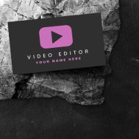 Video Editor Filmmaker Pink & Black Social Media 