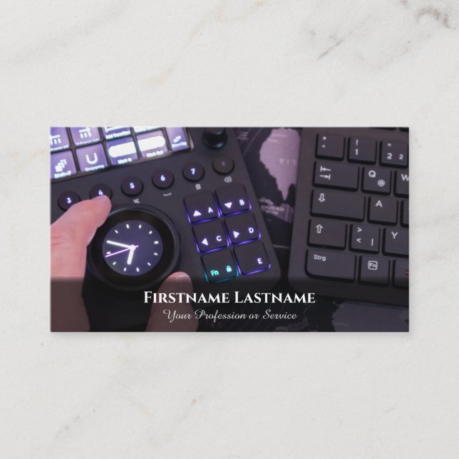 Video editor visual effects specialist digital art business card (Front)