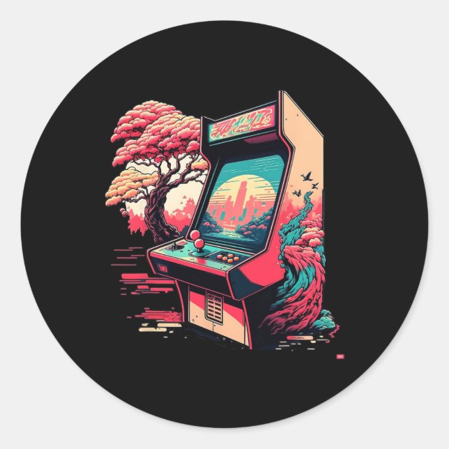 Video Game Arcade 1  Classic Round Sticker (Front)