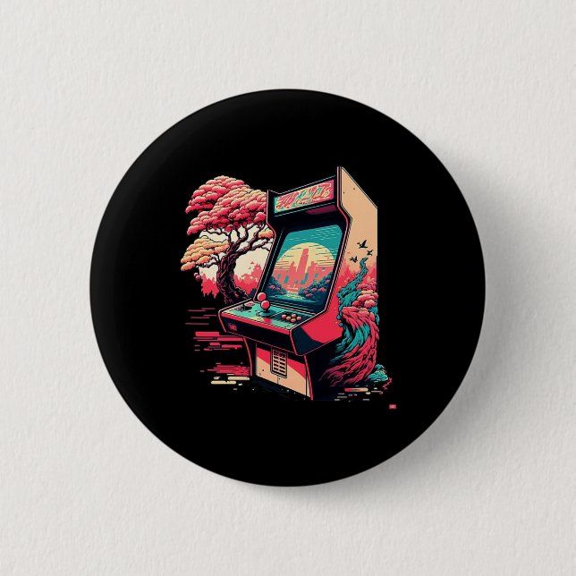 Video Game Arcade  2 Inch Round Button (Front)