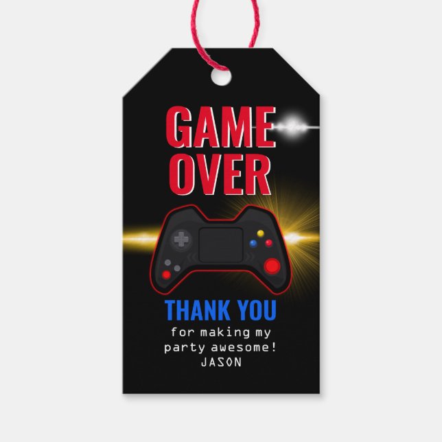 Video Game Birthday Gift Tags (Front)