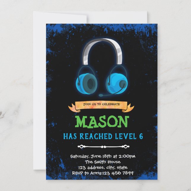 Video game birthday Invitation (Front)