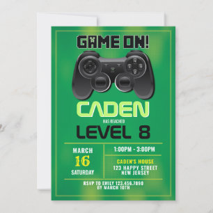 Video Game Birthday Invitation