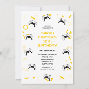 Video Game Birthday  Invitation