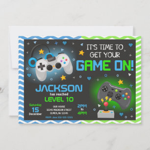 Video Game Birthday Invitation   Gamer Party