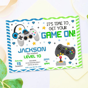 Video Game Birthday Invitation Gamer Party