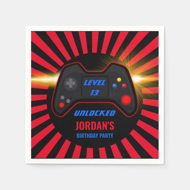 Video Game Birthday Napkin (Front)