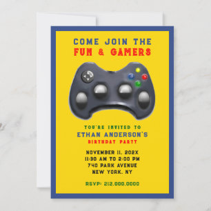 Video Game Birthday Party Invitation