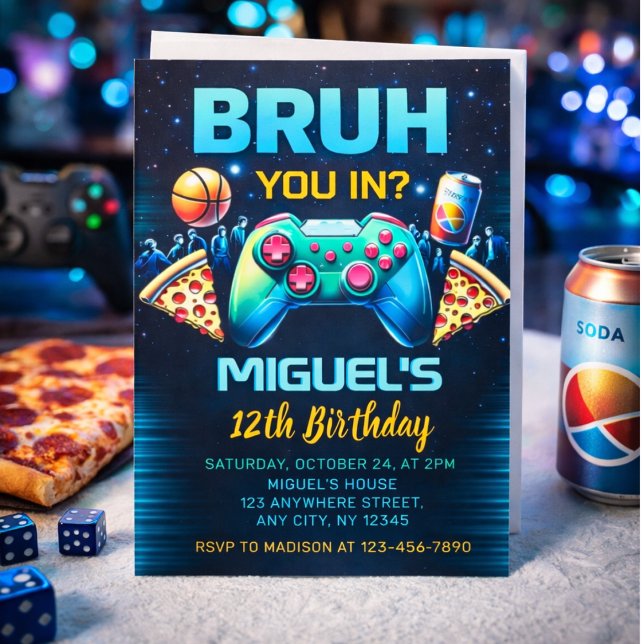 video game birthday party invitation (Créateur téléchargé)