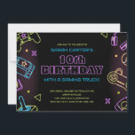 Video Game Birthday Party Invitation<br><div class="desc">Invite guests over for some gaming with this cute gaming truck birthday party invitation!</div>