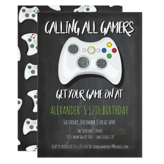 Video Game Birthday Party Invitations Zazzle ca