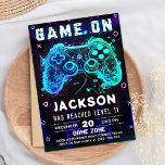 Video Game Birthday Party Neon Game On Invitation<br><div class="desc">Video Game Birthday Party Neon Game On Invitation</div>