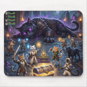 Video Game Boss Fight Cats Guild Downs Boss Mouse Pad