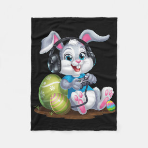 Video Game Bunny Egg Easter Day Gamer Kids Boys Ga Fleece Blanket