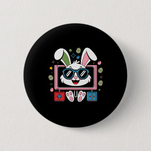 Video Game Bunny Eggs Costume Easter Day Boy Kids 2 Inch Round Button