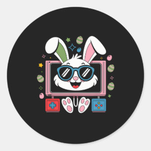 Video Game Bunny Eggs Costume Easter Day Boy Kids Classic Round Sticker