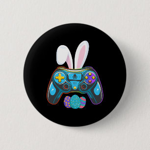 Video Game Bunny Eggs Costume Easter Day Boys Kids 2 Inch Round Button