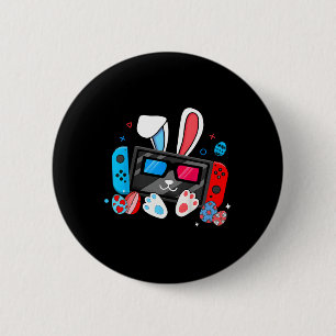 Video Game Bunny Eggs Costume Easter Day Boys Kids 2 Inch Round Button