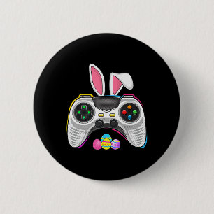 Video Game Bunny Eggs Costume Easter Day Boys Kids 2 Inch Round Button