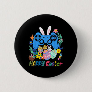 Video Game Bunny Eggs Costume Easter Day Boys Kids 2 Inch Round Button