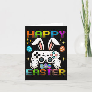 Video Game Bunny Eggs Costume Easter Day Boys Kids Card