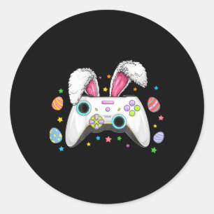 Video Game Bunny Eggs Costume Easter Day Boys Kids Classic Round Sticker