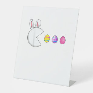 Video Game Bunny Eggs Easter Gamer Kids Boys Men G Pedestal Sign