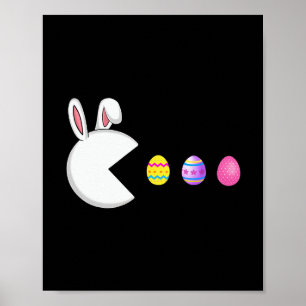 Video Game Bunny Eggs Easter Gamer Kids Boys Men G Poster