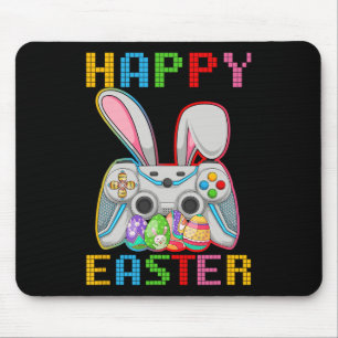Video Game Bunny Rabbit Happy Easter Day Gamer Boy Mouse Pad