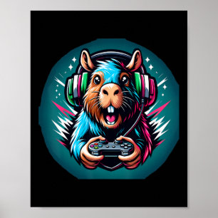 Video Game Capybara Gaming  Poster