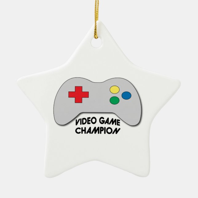 Video Game Champion Ceramic Ornament (Front)