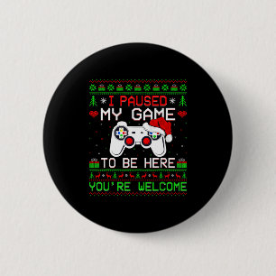 Video Game Christmas Ugly Sweater Funny Gamer Gami 2 Inch Round Button
