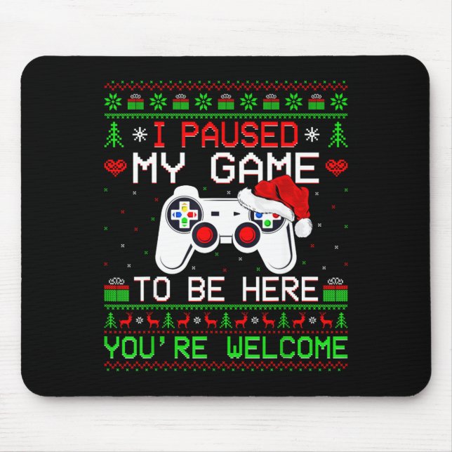 Video Game Christmas Ugly Sweater Funny Gamer Gami Mouse Pad (Front)